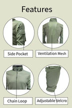 Adventure Hut 6 pocket Tactical Combat Shirt – Olive Green (Military Half-Zip, Arm Pockets) - The Adventure Hut