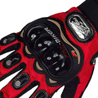 Pro-Biker Tactical Knuckle Riding Gloves (Red) - The Adventure Hut
