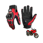 Pro-Biker Tactical Knuckle Riding Gloves (Red) - The Adventure Hut