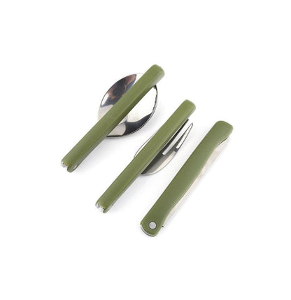 Stainless Steel Folding Fork Spoon Set Travel Cutlery Set with Storage Bag for Outdoor Camping Picnic Hiking - The Adventure Hut