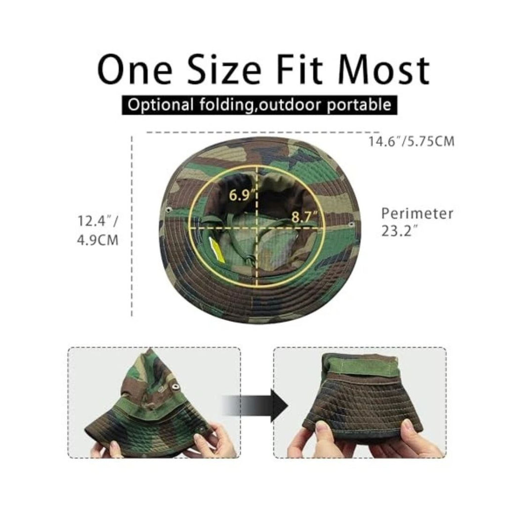 Summer Outdoor Boonie Hunting Fishing Safari Bucket Sun Hat (Camouflage -TK 4695)