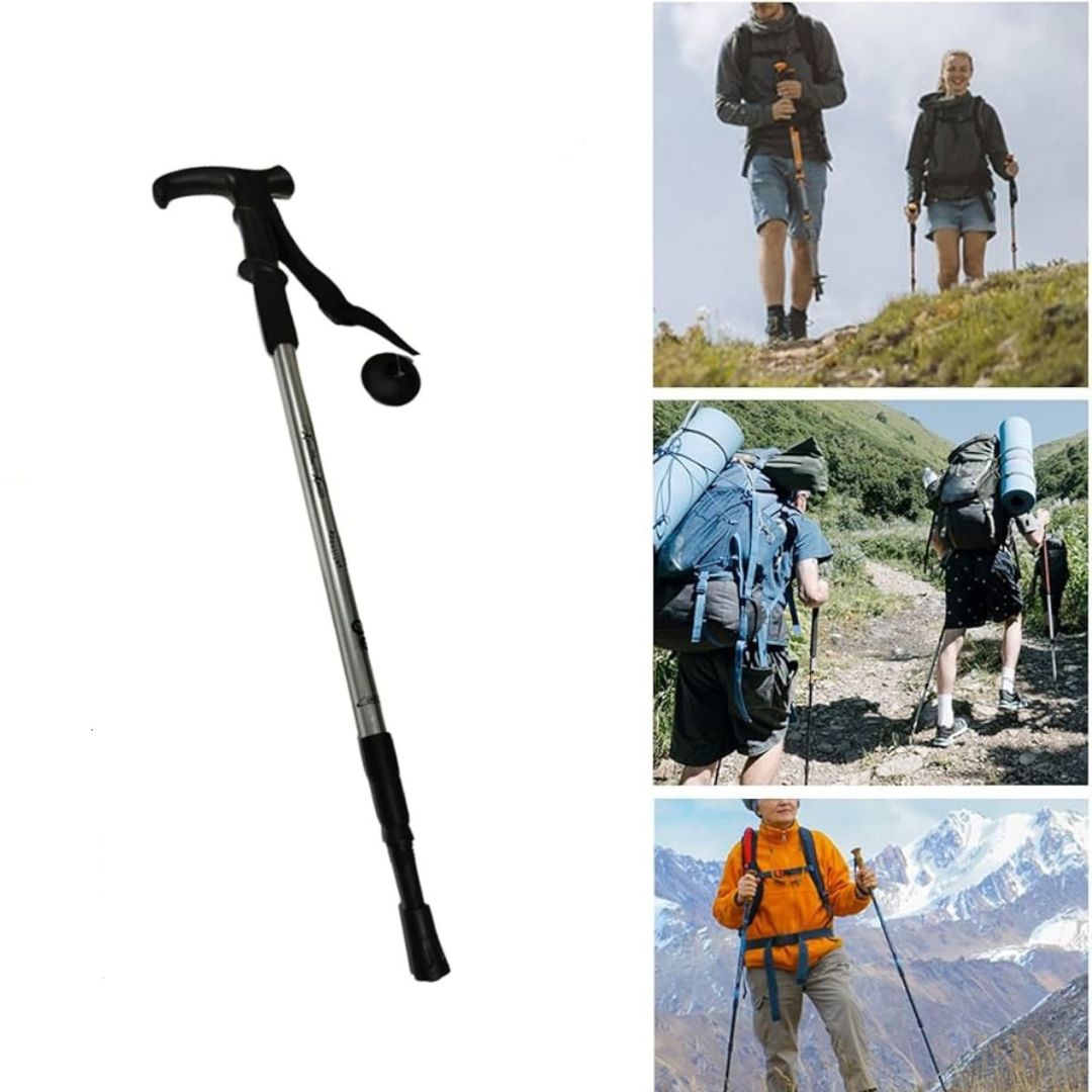 Adventure Hut Hiking Trekking Pole With Walking/Hiking Poles Anti-Shock, Collapsible Lightweight Sticks (TK-4494)