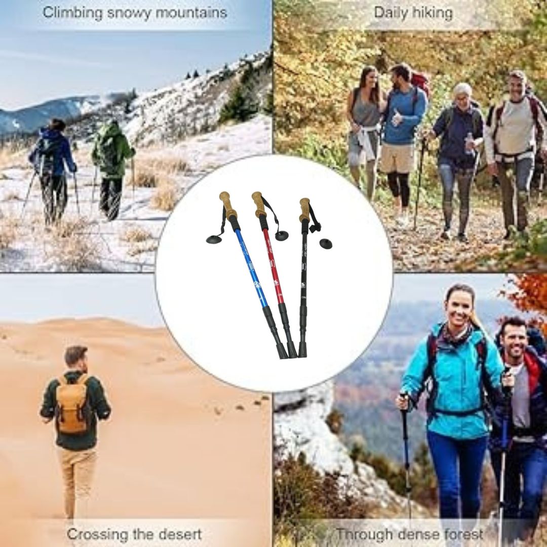 Adjustable Aluminum Trekking Sticks – Lightweight Hiking & Walking Poles with Anti-Slip Grip (TK-4962)