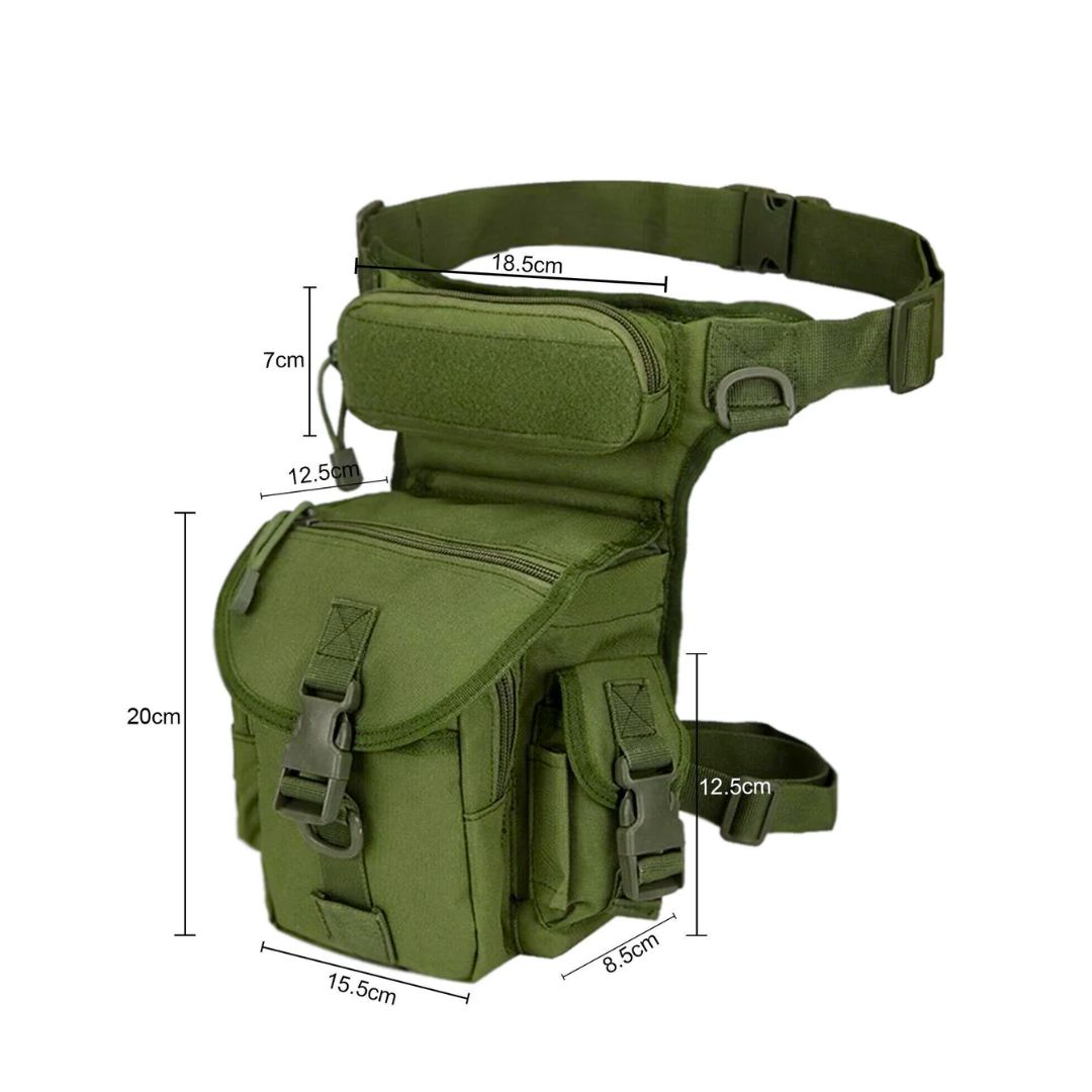 Military Tactical Drop Leg Bag – Waterproof Waist Pack with Multi-Pockets for Hiking, Camping, Outdoor Adventure