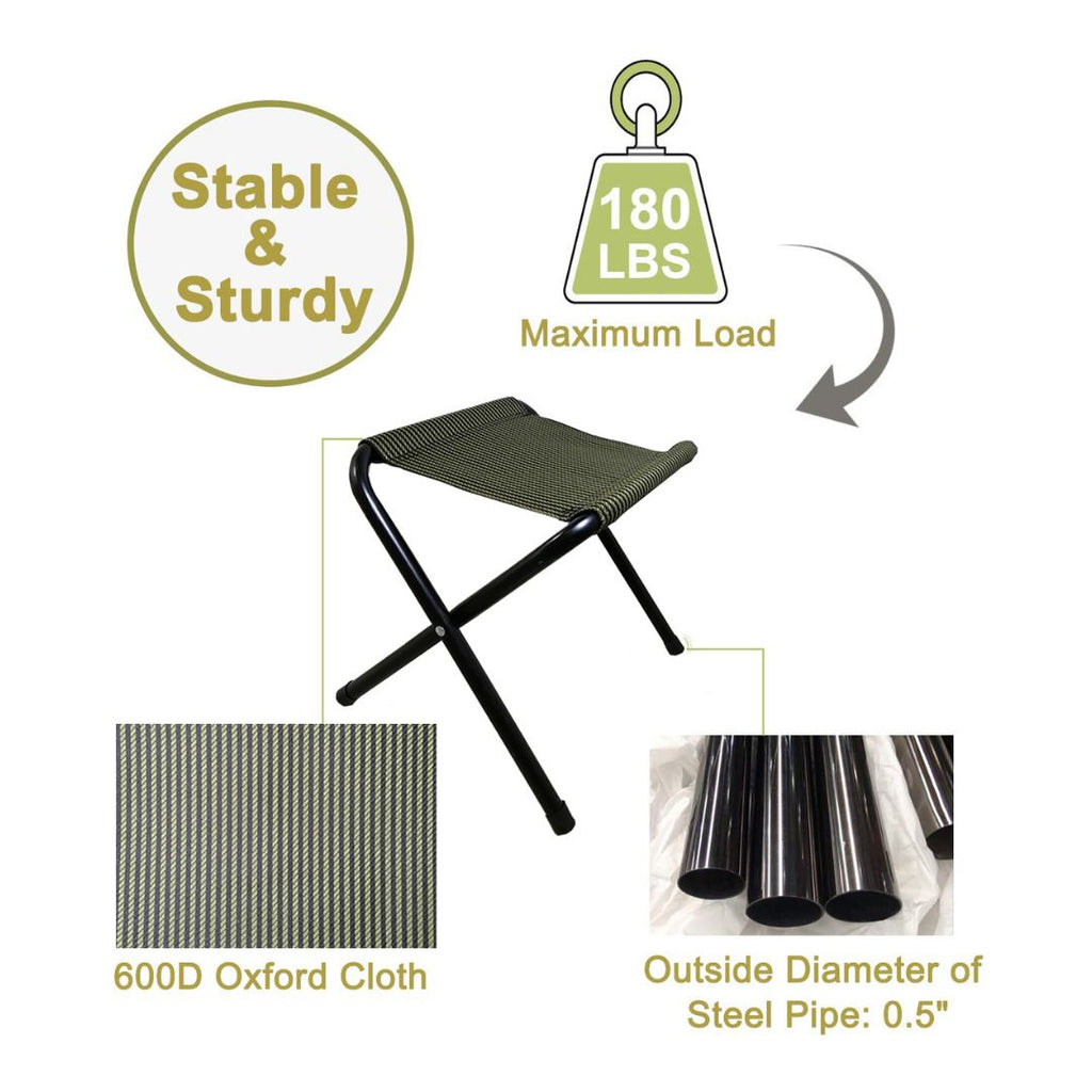 Portable Folding Camping Stool – Lightweight Outdoor Travel Chair with Strong Metal Frame & Durable Fabric Seat for Hiking, Fishing & Garden Use