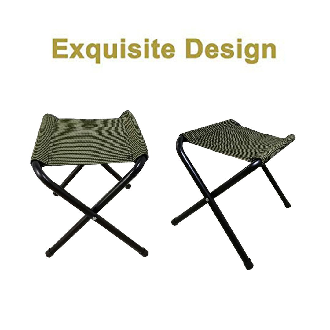 Portable Folding Camping Stool – Lightweight Outdoor Travel Chair with Strong Metal Frame & Durable Fabric Seat for Hiking, Fishing & Garden Use