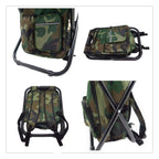 Folding Camping Stool with Built-in Cooler Bag – Portable Camouflage Chair with Storage for Fishing, Hiking, Picnic & Outdoor Adventures - The Adventure Hut