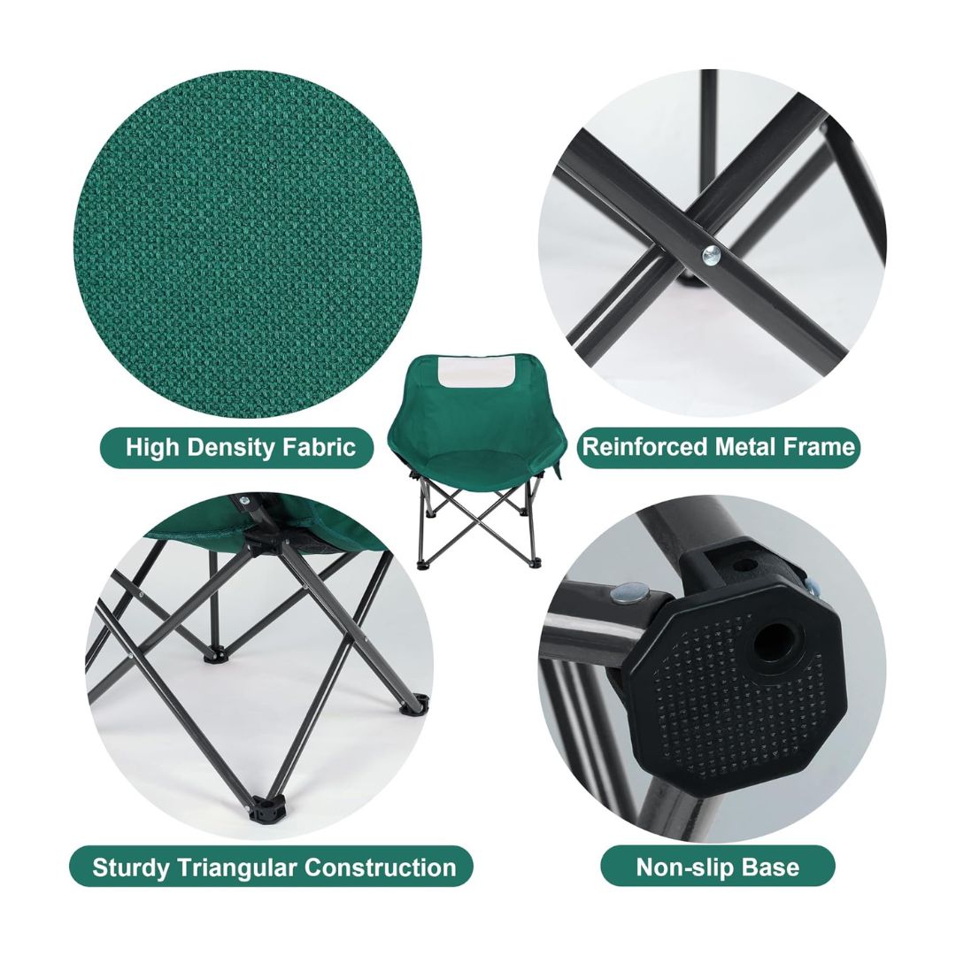 Portable Folding Camping Chair with Armrest & Storage Pocket – Lightweight Outdoor Chair for Camping, Fishing, Hiking & Beach
