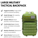 45L Military Tactical Hunting Backpacks for Men Camouflage Molle Army Pack 3 Days Survival Bag Hiking Treeking Backpack [Tactical-03]