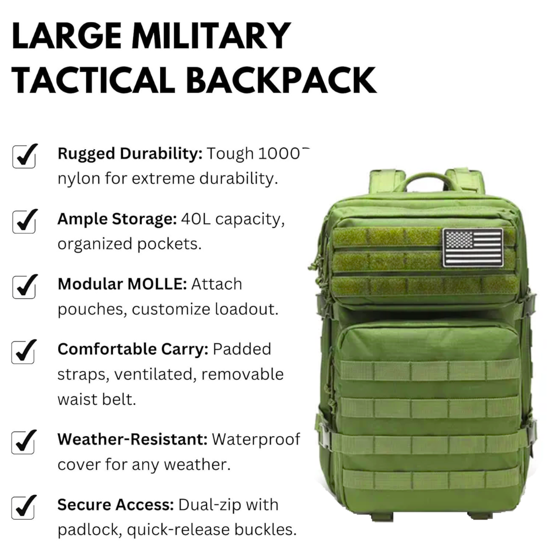 45L Military Tactical Hunting Backpacks for Men Camouflage Molle Army Pack 3 Days Survival Bag Hiking Treeking Backpack [Tactical-03]