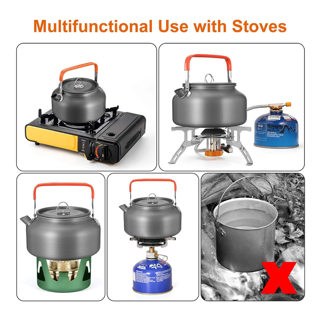 Ultra-Light Outdoor Hiking Camping Picnic Water Kettle, Teapot, Coffee Pot - Compact, Quick-Heat & Anti-scalding [DS-08/DS-12]