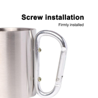 Carabiner Mug Stainless Steel Drinking Cup for Camping Hiking Backpacking (180 ml/6 oz)