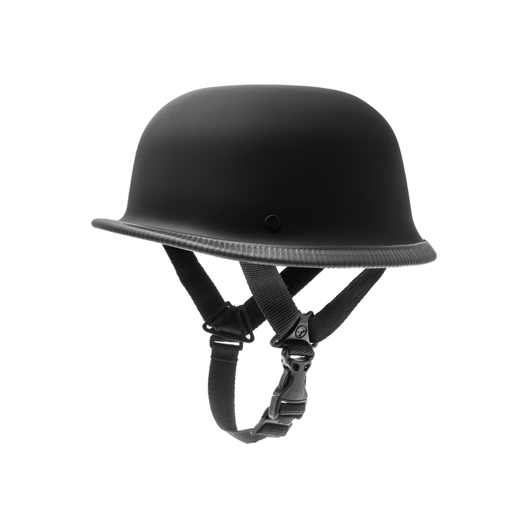 ADVENTURE HUT Half Helmet – Retro Cruiser Motorcycle Helmet with Adjustable Chin Strap (GERMAN)