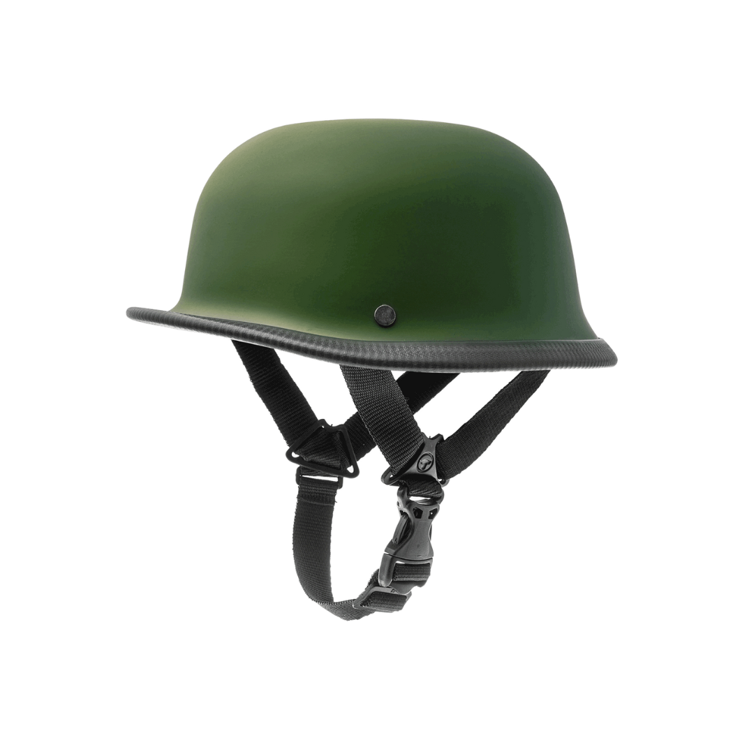 ADVENTURE HUT Half Helmet – Retro Cruiser Motorcycle Helmet with Adjustable Chin Strap (GERMAN)