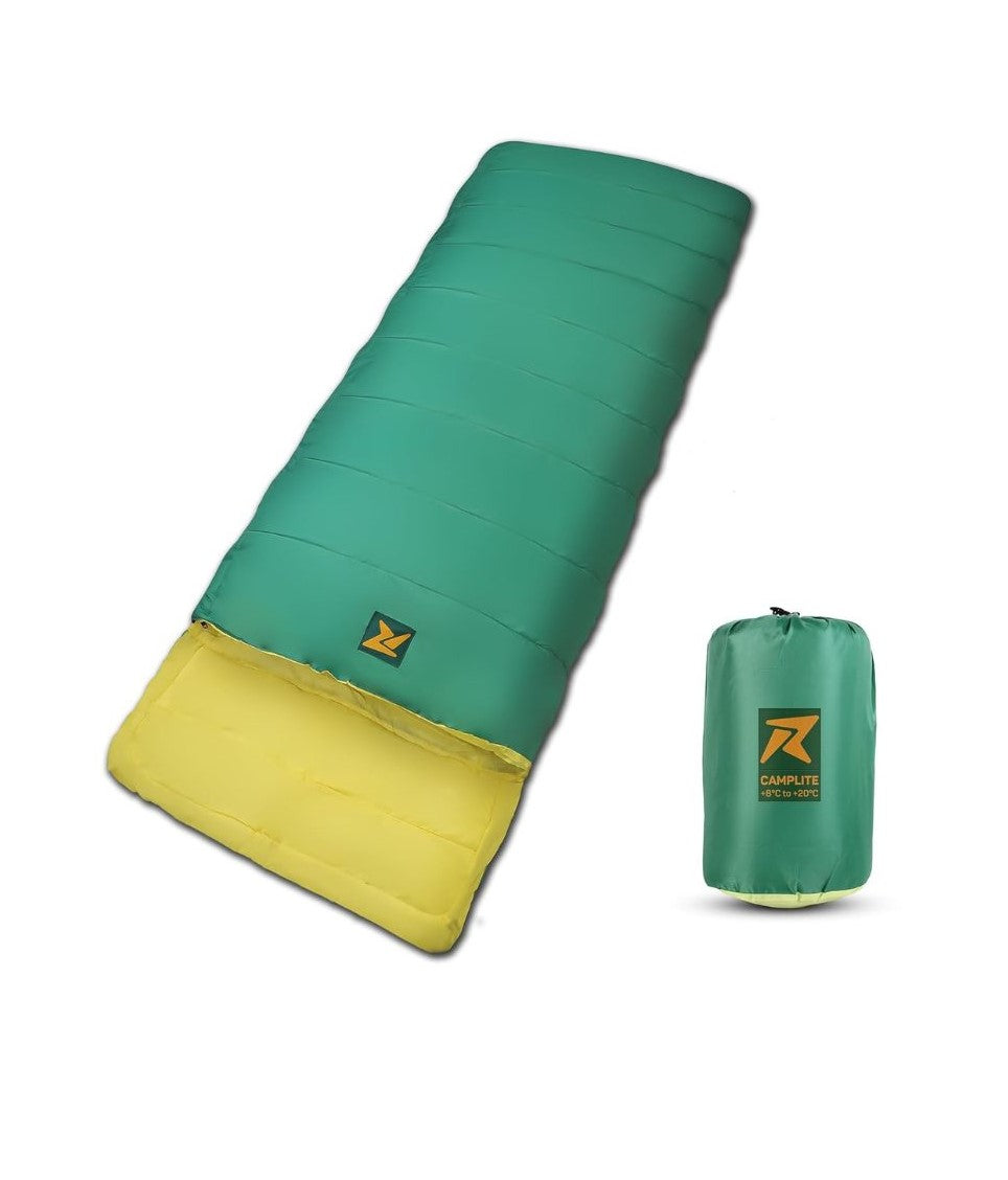 Sleeping Bag Camp Lite +8°C + 20°C (Yellow - Green) - The Adventure Hut