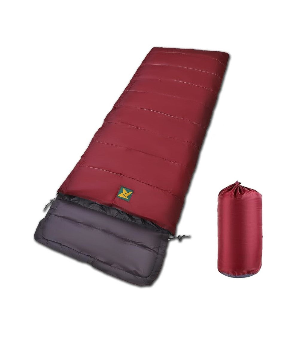 Sleeping Bag Camp Lite +8°C + 20⁰ C (Maroon - Grey) - The Adventure Hut