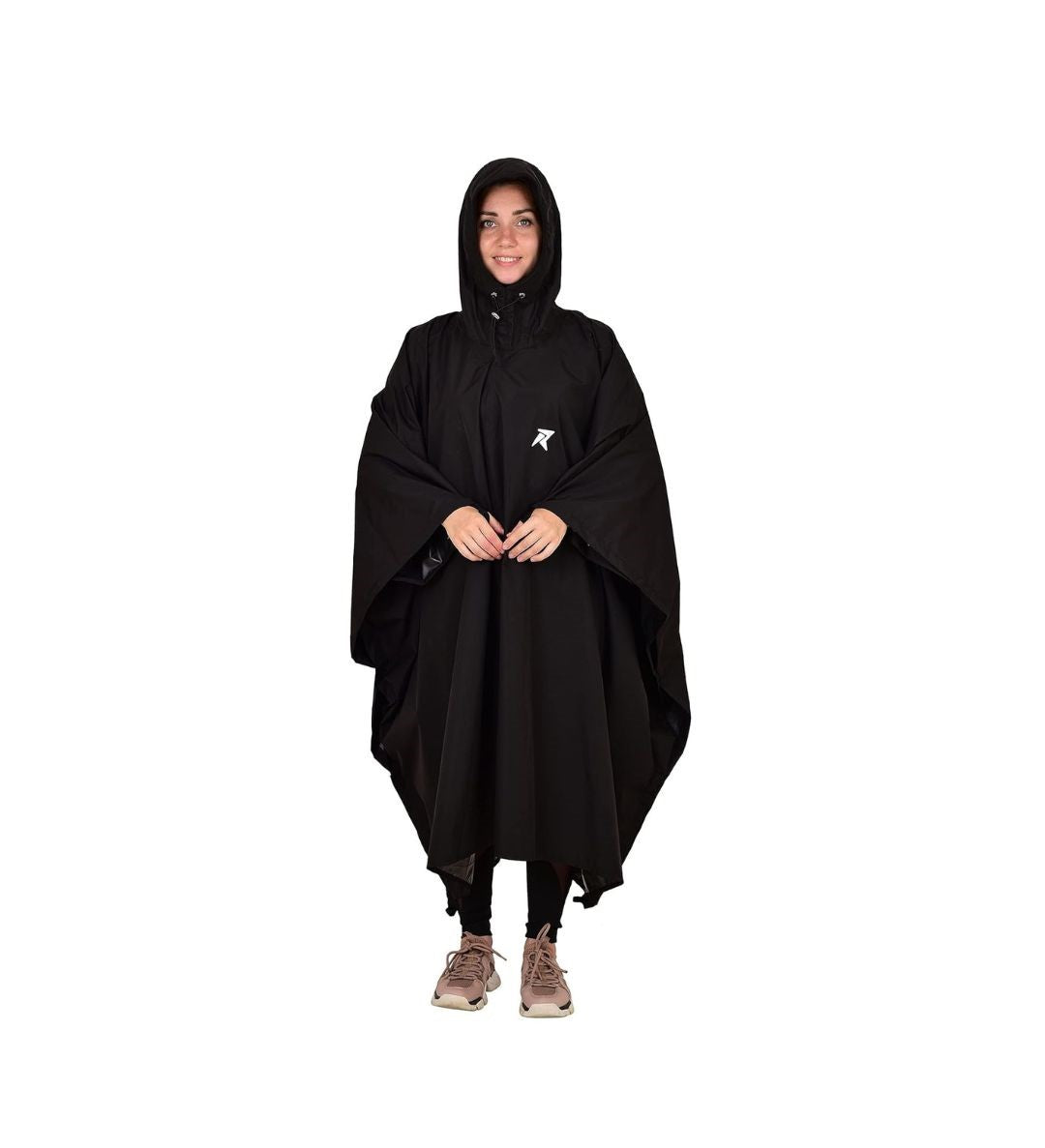 Poncho for Outdoor Rain Waterproof, Lightweight, Reusable & Packable (Black) - The Adventure Hut