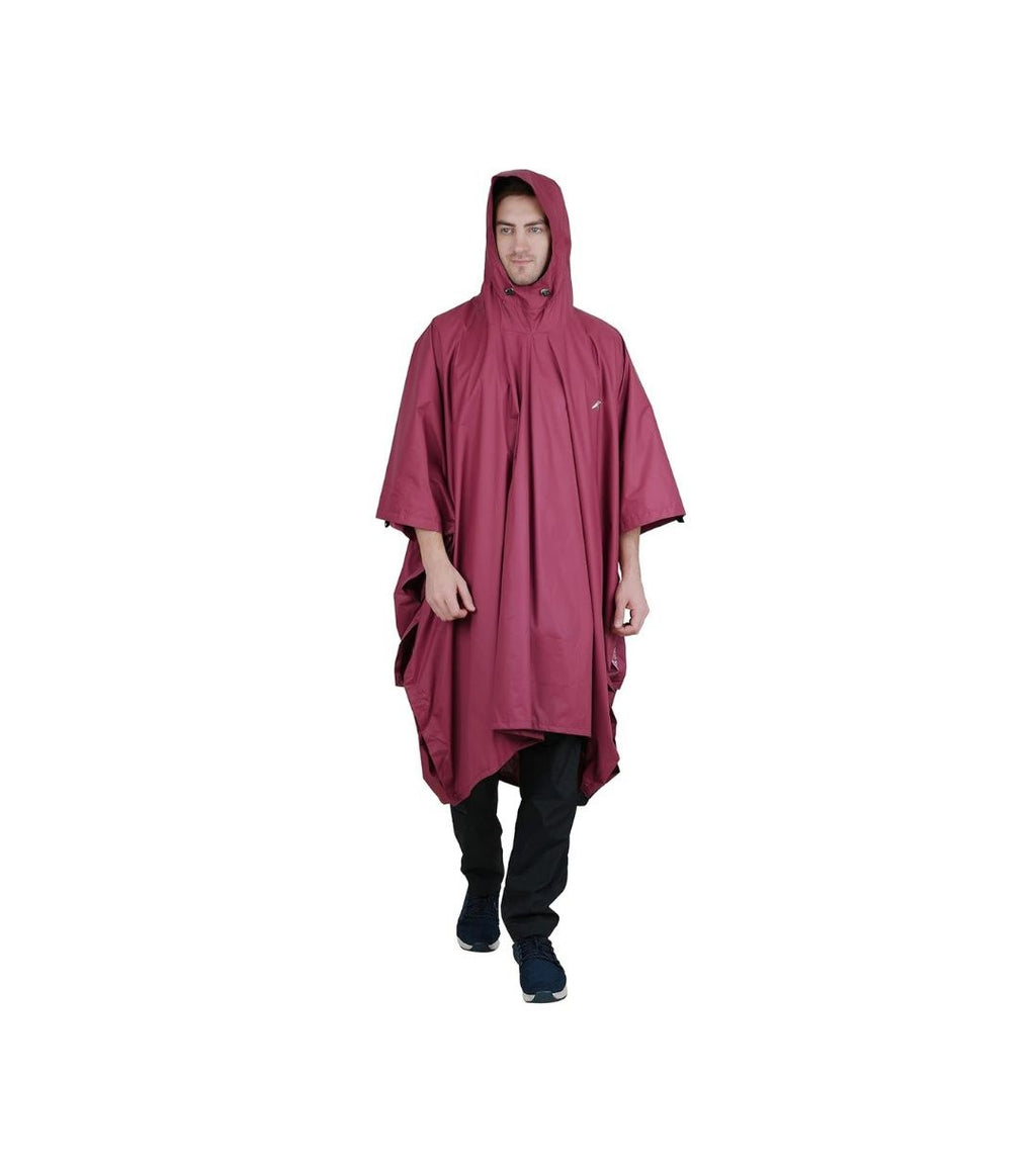 Poncho for Outdoor Rain Waterproof, Lightweight, Reusable & Packable (Maroon) - The Adventure Hut