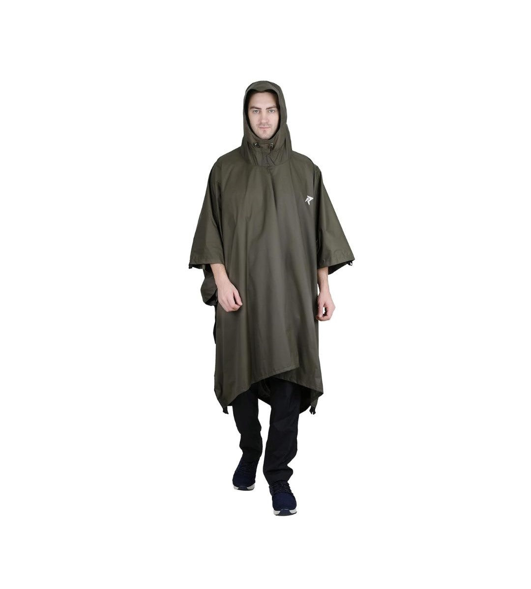 Poncho for Outdoor Rain Waterproof, Lightweight, Reusable & Packable (Army Green) - The Adventure Hut