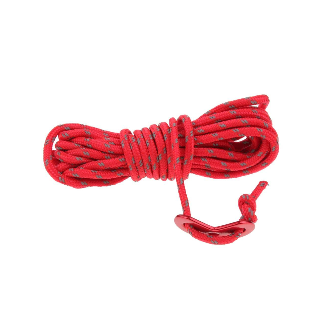 5Xreflective Canopy Tent Rope Guy Line Outdoor Camping Cord with Buckle Red