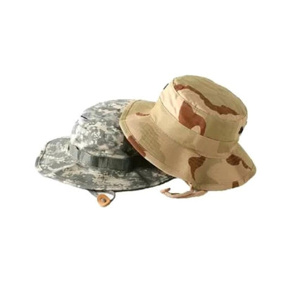 Camouflage Summer Outdoor Boonie Hunting Fishing Safari Bucket Sun Hat with Adjustable Strap (Jungle Camo Camo)