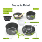 Camping Cookware, 2-3 People Multifunctional Portable Cooking Set