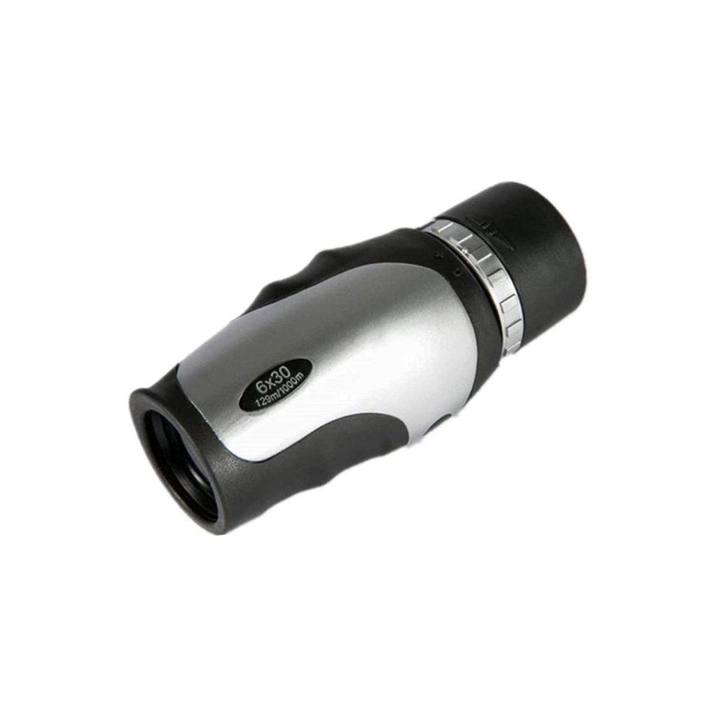 6X30 Portable Monocular Telescope Compact Waterproof Monocular for Bird Watching (Silver)