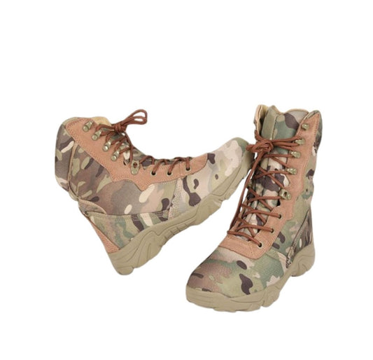 Men's Military Combat Boots Outdoor Training High-top Field Sports Desert Boots (Camouflage)