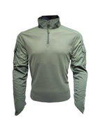 Adventure Hut 6 pocket Tactical Combat Shirt – Olive Green (Military Half-Zip, Arm Pockets) - The Adventure Hut