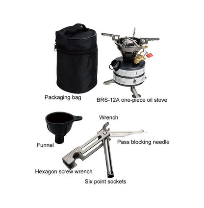 Outdoor Mini One-Piece Liquid Fuel Camping Gasoline Stove Burner Lightweight Portable Gasoline Stove