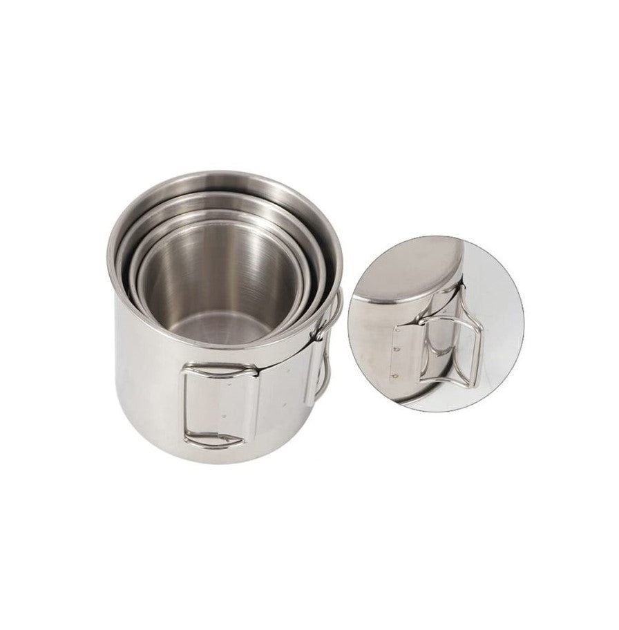 4PCS 304 Stainl Steel Outdoor Camping Cup Set Portable Mountaineering Trekking Cups - The Adventure Hut
