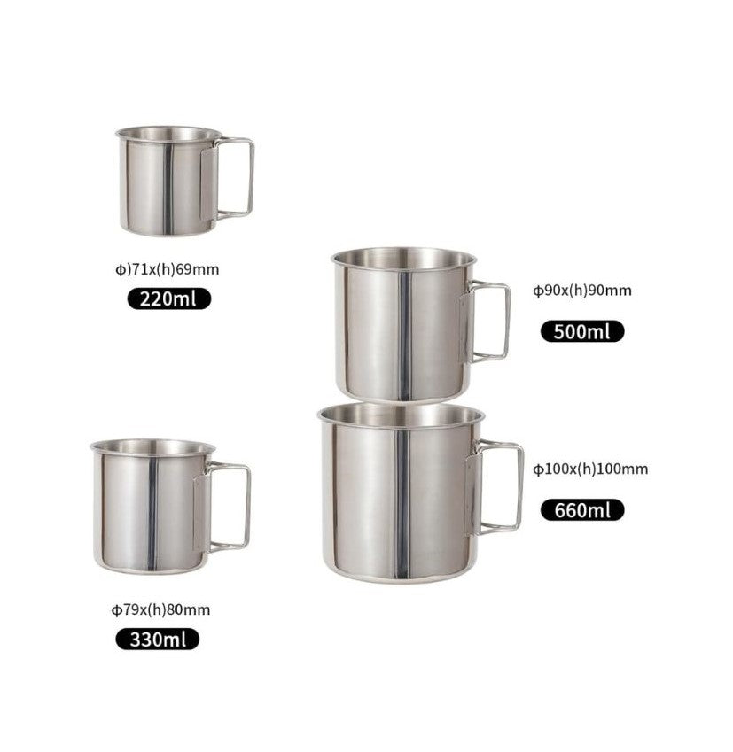 4PCS 304 Stainl Steel Outdoor Camping Cup Set Portable Mountaineering Trekking Cups - The Adventure Hut