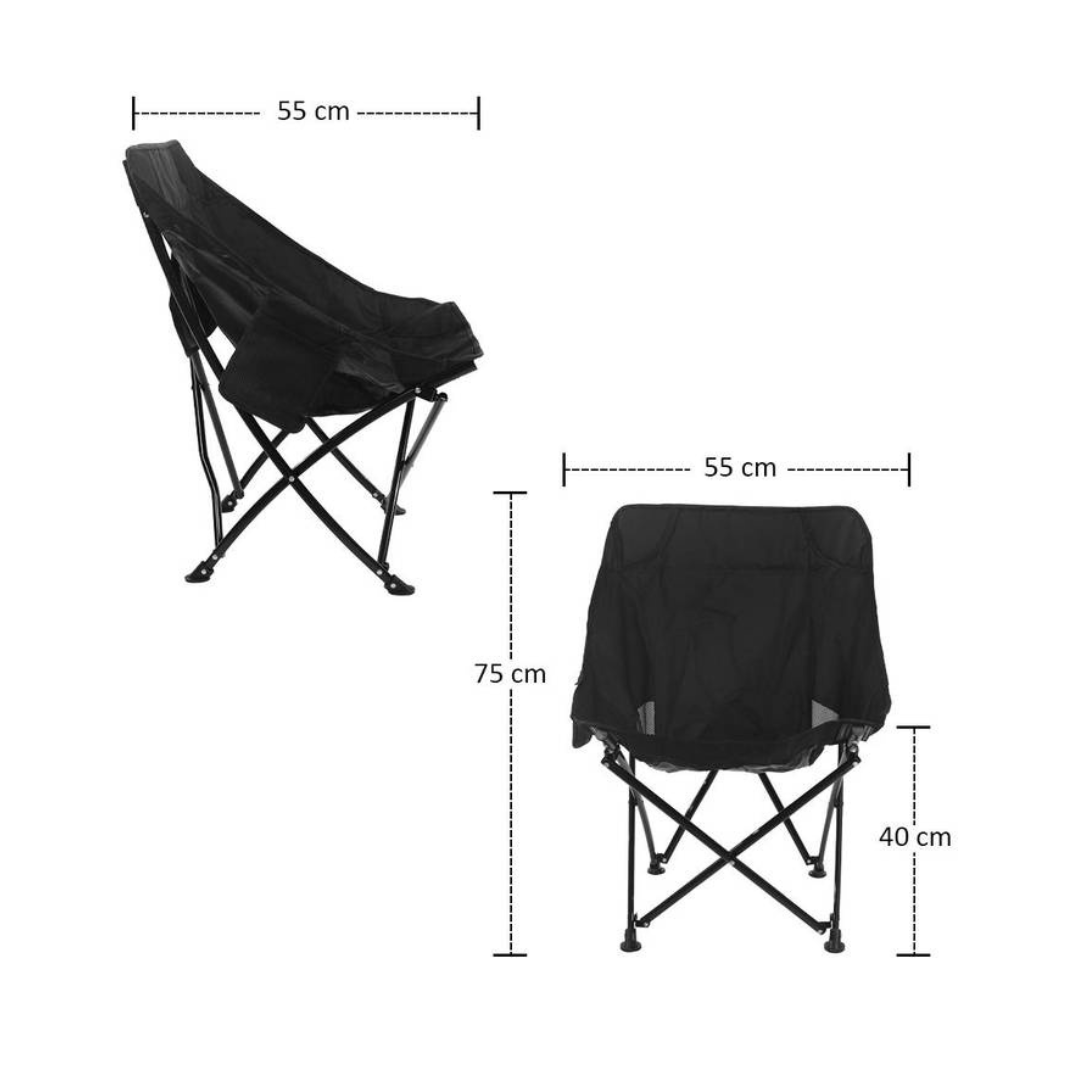 Folding Lounge Camping Chair – Heavy Duty Portable Outdoor Chair with Wide Seat for Camping, Patio, Garden & Travel