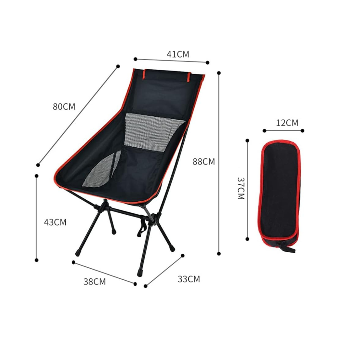Portable Folding Camping Chair – Heavy Duty Steel Frame, Wide Seat, Compact & Comfortable Outdoor Chair for Camping, Garden, Patio, Picnic