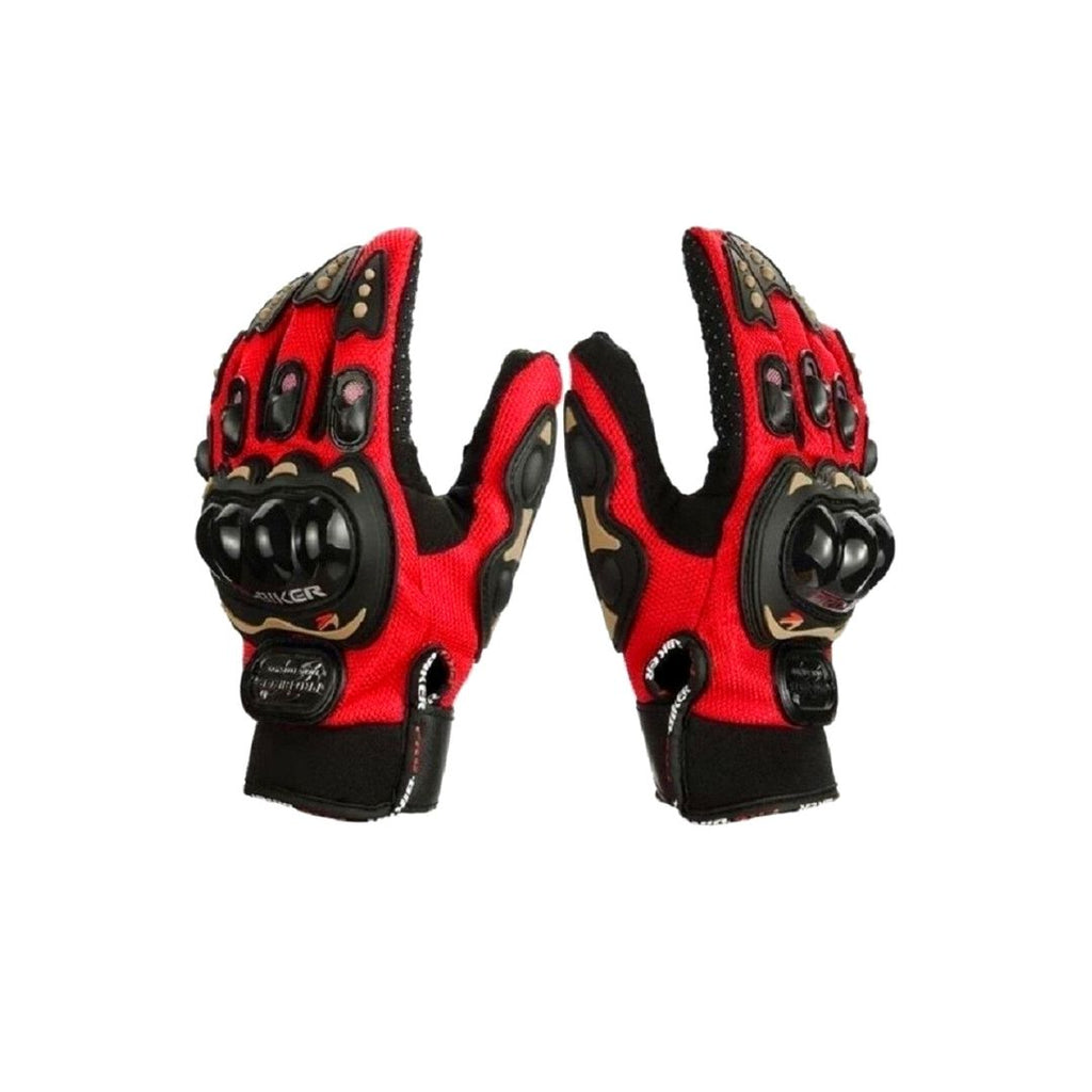 Pro-Biker Tactical Knuckle Riding Gloves (Red) - The Adventure Hut