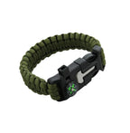 Tactical Paracord Survival Bracelet with Compass, Fire Starter & Whistle (Military Green) - The Adventure Hut