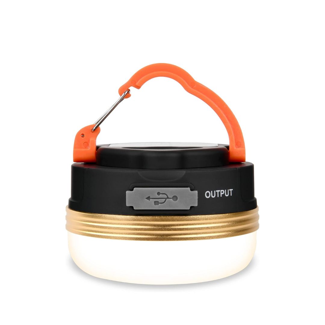 Adventure Hut Rechargeable LED Camping Lantern with 1800mAh Power Bank | Portable USB Tent Light with Hook for Hiking, Emergency & Outdoor Use