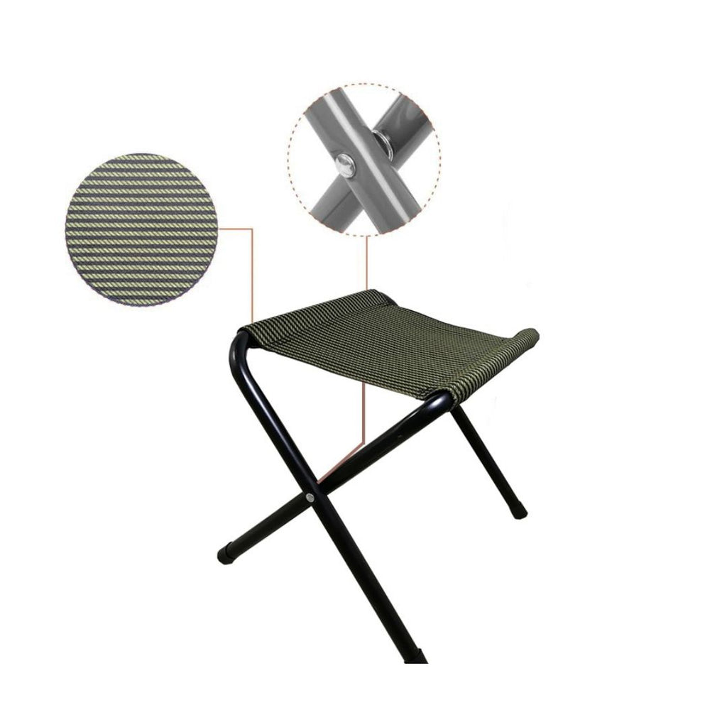 Portable Folding Camping Stool – Lightweight Outdoor Travel Chair with Strong Metal Frame & Durable Fabric Seat for Hiking, Fishing & Garden Use