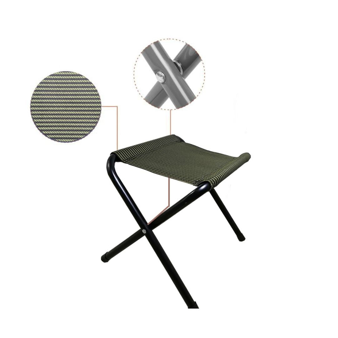 Portable Folding Camping Stool – Lightweight Outdoor Travel Chair with Strong Metal Frame & Durable Fabric Seat for Hiking, Fishing & Garden Use