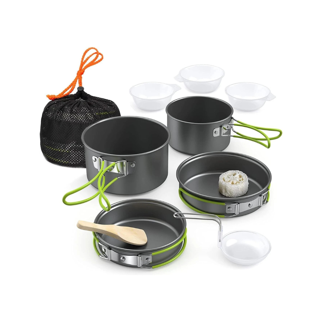 Camping Cookware, 2-3 People Multifunctional Portable Cooking Set