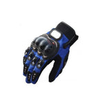 Pro-Biker Tactical Knuckle Riding Gloves (Blue) - The Adventure Hut