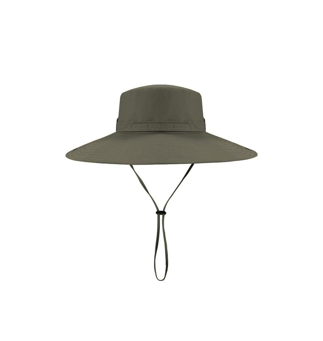 Sun Hat Wide Brim, UV Protection Safari Hat Boonie Hat Summer Fishing Hat, Plain Army