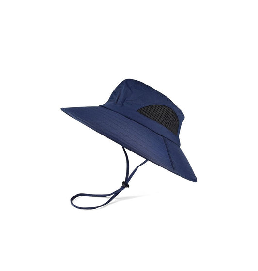 Sun Hat for Men & Women, Wide Brim Foldable Fishing Hat UV Protection Summer Hat (NAVY BLUE)