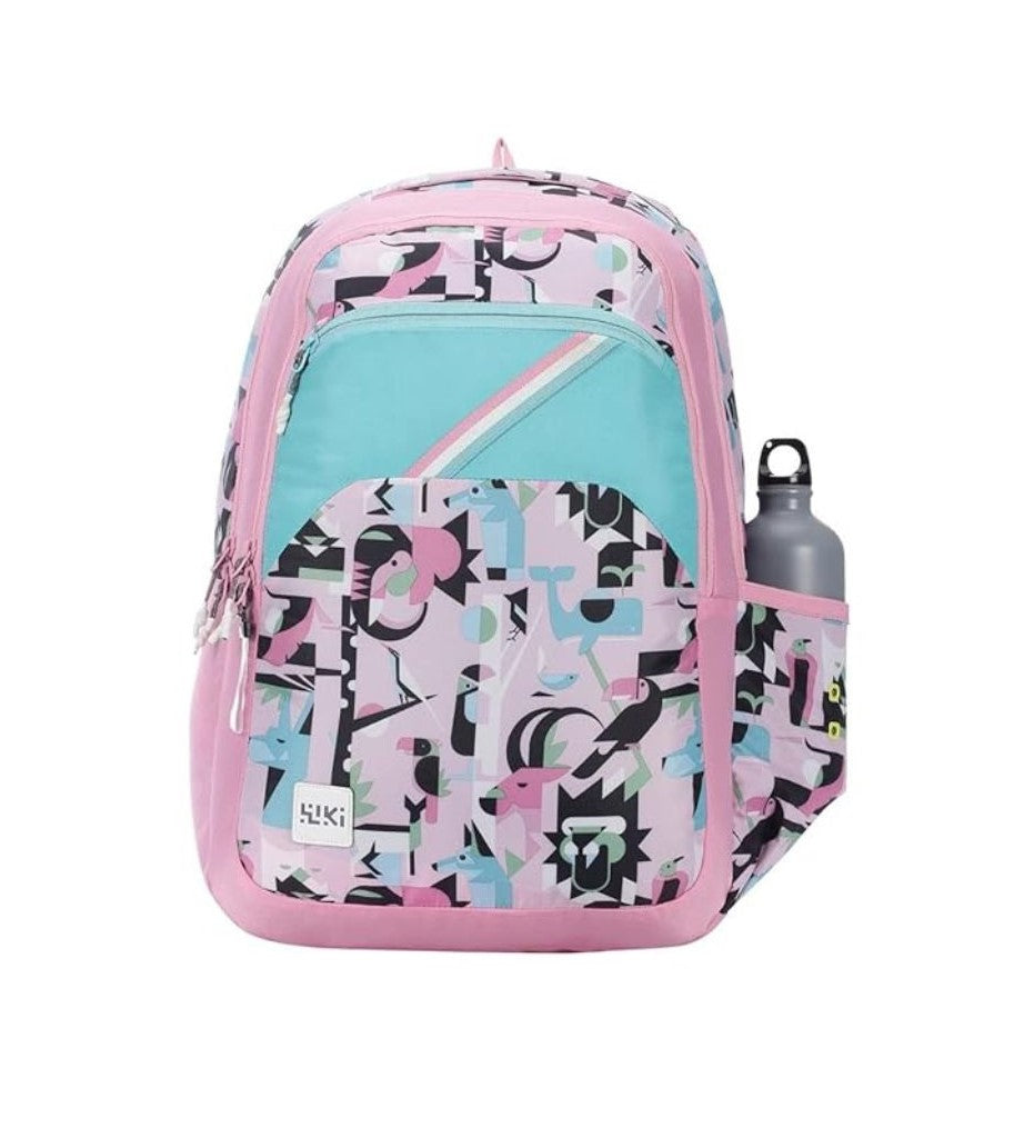 WIKI 3 Fauna School Bag with Laptop Compartment - (12970- Fauna Pink) - The Adventure Hut