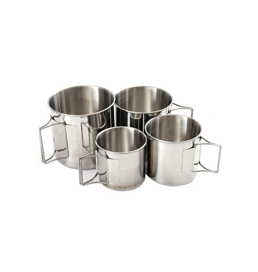 4PCS 304 Stainl Steel Outdoor Camping Cup Set Portable Mountaineering Trekking Cups - The Adventure Hut