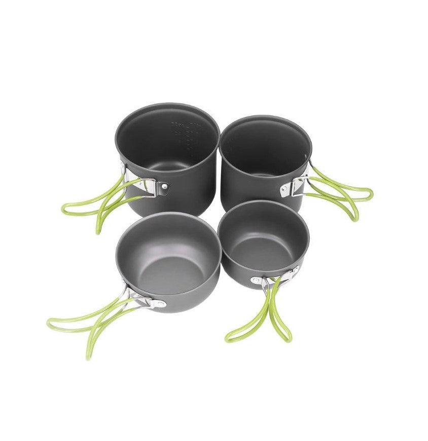COMPSOR-203 Camping Cookware Set Non-Stick Heat Resistant Outdoor Cooking Set 4 Pot Bowl - The Adventure Hut