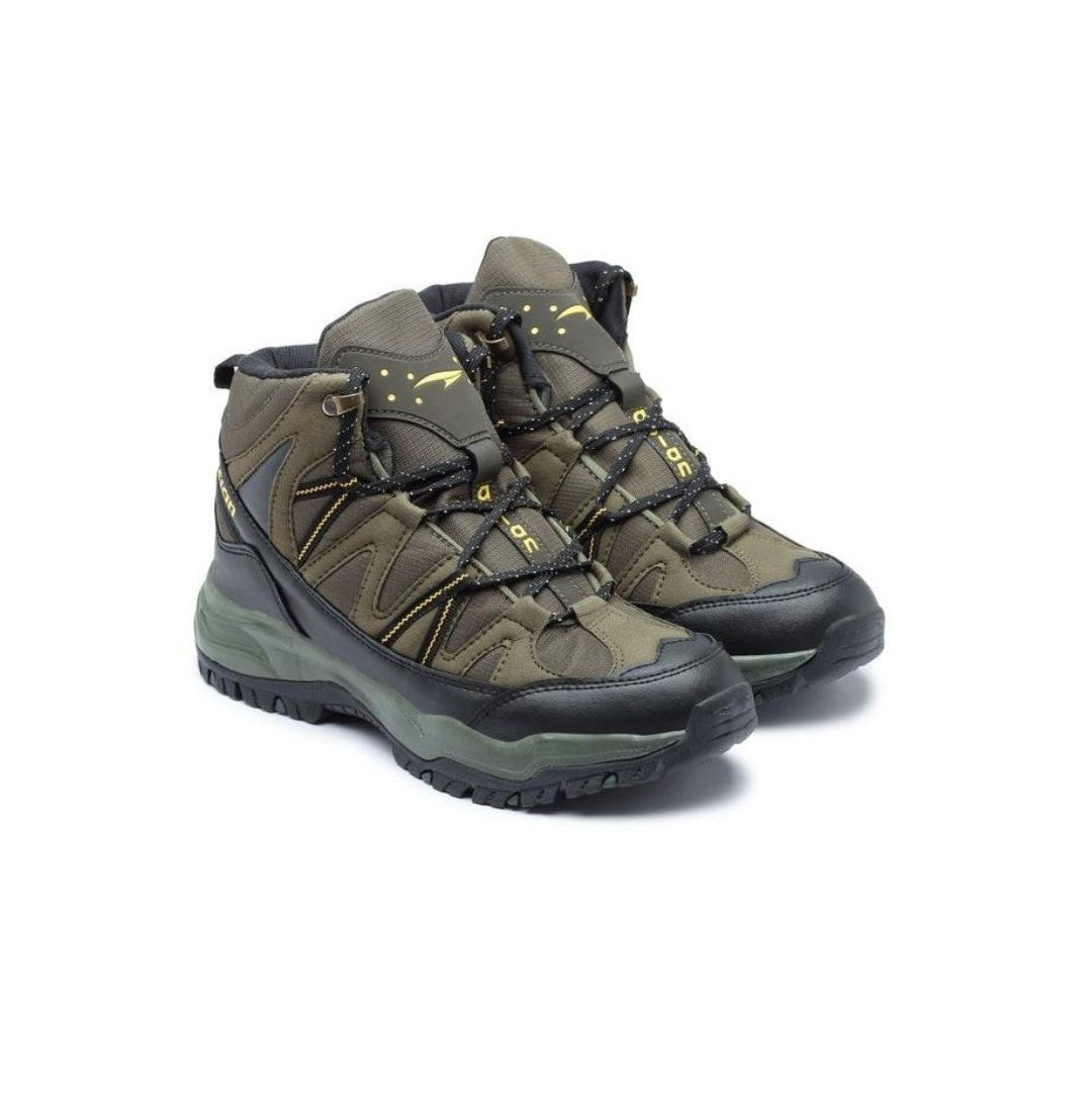 ASIAN Men's Everest-21 Sports Trekking & Hiking,Walking Hi-Neck Shoes with Rubber Outsole & Memory Foam Insole Lace-Up Shoes (Olive Black)