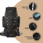 Tripole Walker Pro 80L Metal Frame Rucksack with Rain Cover & Laptop Sleeve - The Adventure Hut