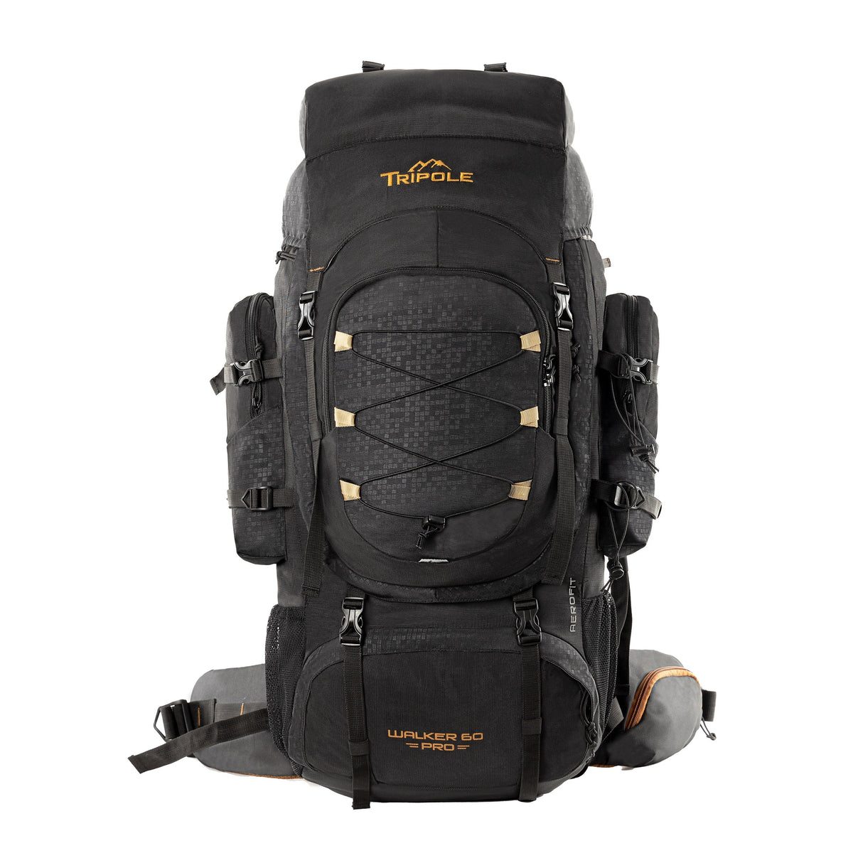 Tripole Walker Pro 60L Metal Frame Rucksack with Rain Cover for Trekking & Travel | Front Opening | Laptop Sleeve | Men & Women - THE ADVENTURE HUT