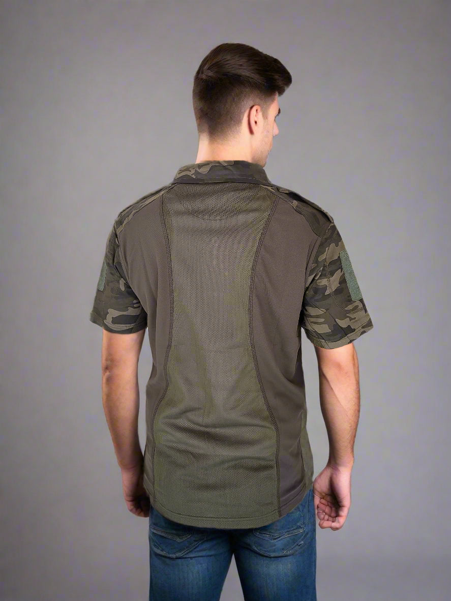 Camo URI T-Shirt – Military-Style Half Sleeve Cotton Tee for Outdoor & Casual Wear